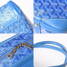 画像をギャラリービューアに読み込む, 極美品 GOYARD ゴヤール サンマルタン 新型 ハンドバッグ ショルダーバッグ PVC レザー ブルー シルバー金具 中古 4a002472