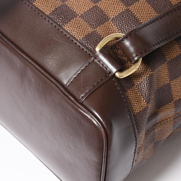 LOUIS VUITTON Damier Soho Rucksack Daypack N51132 Brown PVC Leather Good Condition Used 4a003924