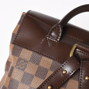 LOUIS VUITTON Damier Soho Rucksack Daypack N51132 Brown PVC Leather Good Condition Used 4a003924