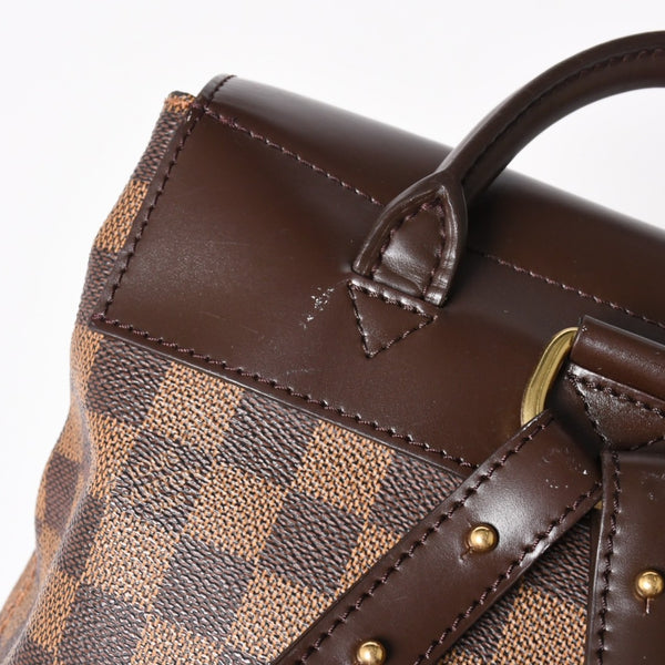 LOUIS VUITTON Damier Soho Rucksack Daypack N51132 Brown PVC Leather Good Condition Used 4a003924