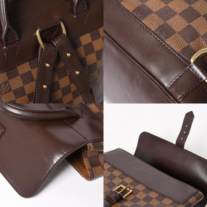 LOUIS VUITTON Damier Soho Rucksack Daypack N51132 Brown PVC Leather Good Condition Used 4a003924