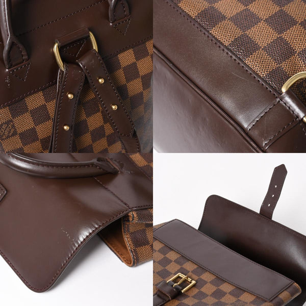 LOUIS VUITTON Damier Soho Rucksack Daypack N51132 Brown PVC Leather Good Condition Used 4a003924