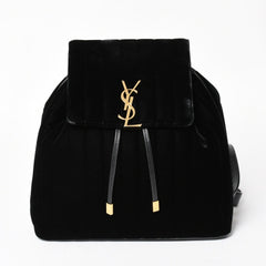 Very good condition YVES SAINT LAURENT Vicky Small Backpack 582628 Velvet Gold hardware Used 4a003927