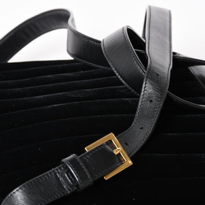 Very good condition YVES SAINT LAURENT Vicky Small Backpack 582628 Velvet Gold hardware Used 4a003927
