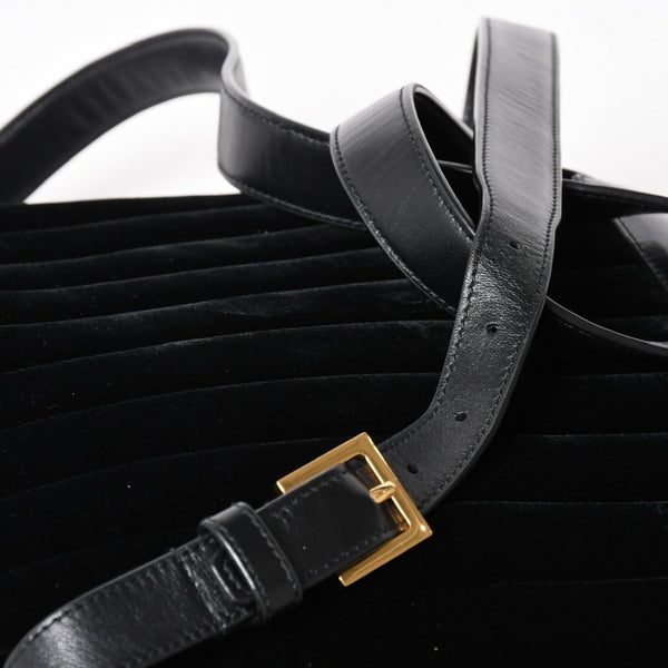 Very good condition YVES SAINT LAURENT Vicky Small Backpack 582628 Velvet Gold hardware Used 4a003927