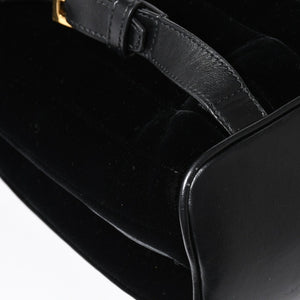 Very good condition YVES SAINT LAURENT Vicky Small Backpack 582628 Velvet Gold hardware Used 4a003927