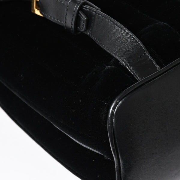 Very good condition YVES SAINT LAURENT Vicky Small Backpack 582628 Velvet Gold hardware Used 4a003927