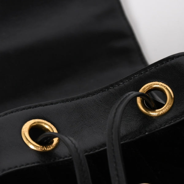 Very good condition YVES SAINT LAURENT Vicky Small Backpack 582628 Velvet Gold hardware Used 4a003927