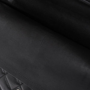 CHANEL シャネル マトラッセ25 Wフラップ Wチェーンショルダーバッグ 19番台 ラムスキン ココマーク ブラック シルバー金具 美品 中古 4a003961