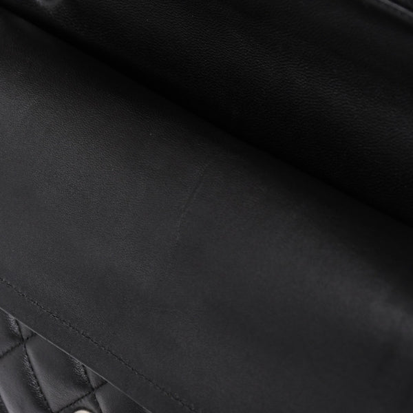 CHANEL シャネル マトラッセ25 Wフラップ Wチェーンショルダーバッグ 19番台 ラムスキン ココマーク ブラック シルバー金具 美品 中古 4a003961
