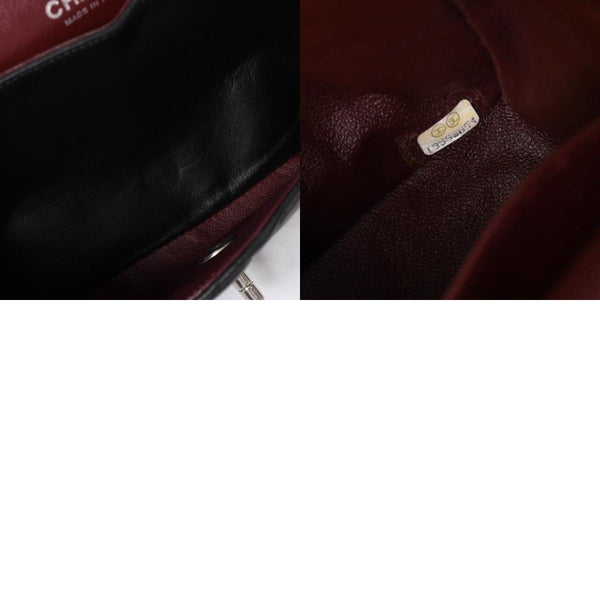 CHANEL シャネル マトラッセ25 Wフラップ Wチェーンショルダーバッグ 19番台 ラムスキン ココマーク ブラック シルバー金具 美品 中古 4a003961