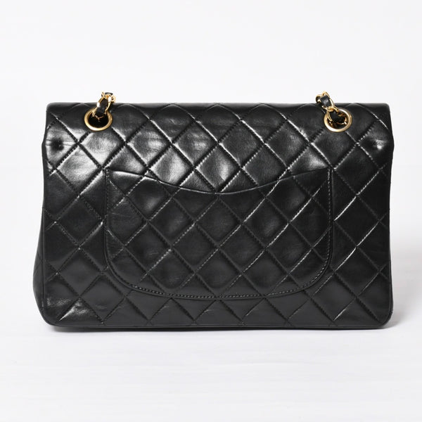Very Good Condition CHANEL Chanel Matelasse 25 W Flap W Chain Shoulder Bag No. 5 Coco Mark Lambskin Black Gold Hardware Used 4a003913