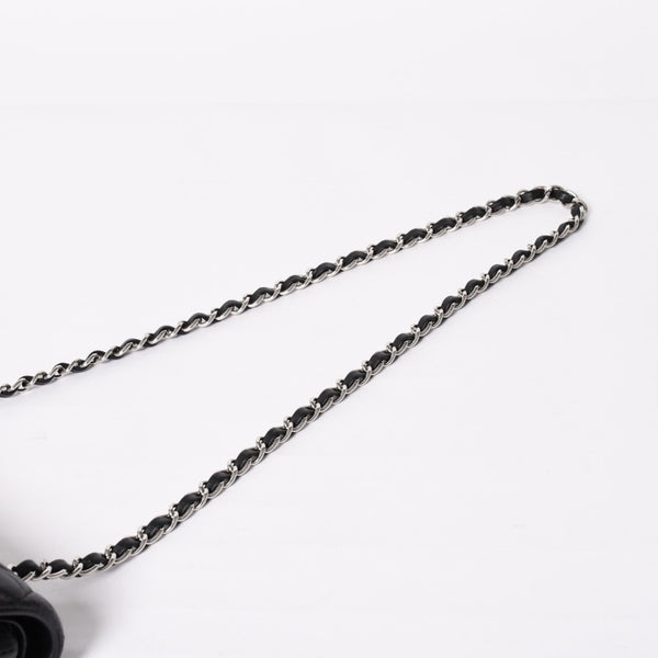CHANEL シャネル マトラッセ25 Wフラップ Wチェーンショルダーバッグ 19番台 ラムスキン ココマーク ブラック シルバー金具 美品 中古 4a003961