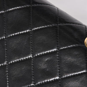 Very Good Condition CHANEL Chanel Matelasse 25 W Flap W Chain Shoulder Bag No. 5 Coco Mark Lambskin Black Gold Hardware Used 4a003913