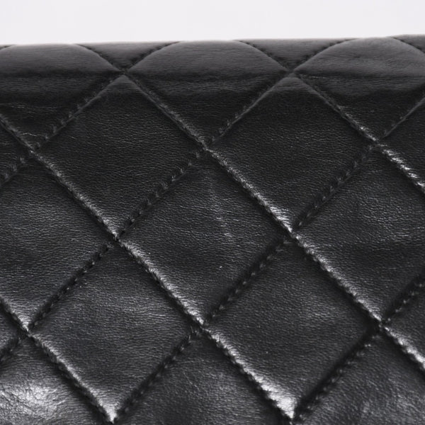 Very Good Condition CHANEL Chanel Matelasse 25 W Flap W Chain Shoulder Bag No. 5 Coco Mark Lambskin Black Gold Hardware Used 4a003913
