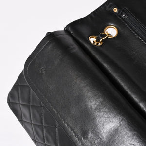 Very Good Condition CHANEL Chanel Matelasse 25 W Flap W Chain Shoulder Bag No. 5 Coco Mark Lambskin Black Gold Hardware Used 4a003913