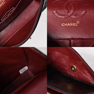 Very Good Condition CHANEL Chanel Matelasse 25 W Flap W Chain Shoulder Bag No. 5 Coco Mark Lambskin Black Gold Hardware Used 4a003913