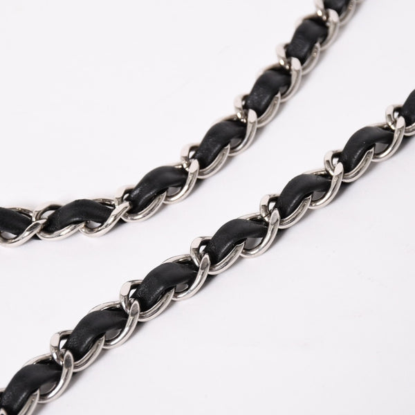 CHANEL シャネル マトラッセ25 Wフラップ Wチェーンショルダーバッグ 19番台 ラムスキン ココマーク ブラック シルバー金具 美品 中古 4a003961