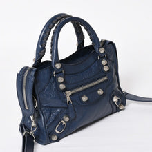 画像をギャラリービューアに読み込む, 極美品 BALENCIAGA バレンシアガ CLASSIC MINI CITY 519938 ミニシティ 2WAY ハンドバッグ ネイビー 中古 4a003979