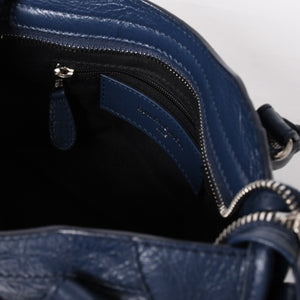 極美品 BALENCIAGA バレンシアガ CLASSIC MINI CITY 519938 ミニシティ 2WAY ハンドバッグ ネイビー 中古 4a003979