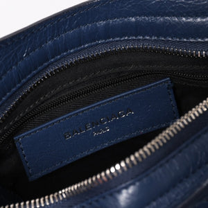 極美品 BALENCIAGA バレンシアガ CLASSIC MINI CITY 519938 ミニシティ 2WAY ハンドバッグ ネイビー 中古 4a003979