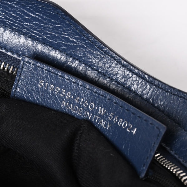 極美品 BALENCIAGA バレンシアガ CLASSIC MINI CITY 519938 ミニシティ 2WAY ハンドバッグ ネイビー 中古 4a003979