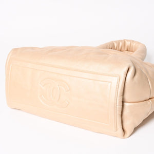 CHANEL シャネル コココクーン MM トートバッグ A48611 13番台 ココマーク ラムスキン ゴールド 美品 中古 4a003918