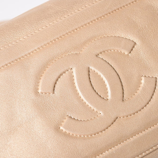 CHANEL シャネル コココクーン MM トートバッグ A48611 13番台 ココマーク ラムスキン ゴールド 美品 中古 4a003918