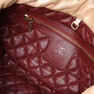 CHANEL シャネル コココクーン MM トートバッグ A48611 13番台 ココマーク ラムスキン ゴールド 美品 中古 4a003918