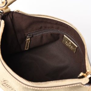 GUCCI グッチ アビー GGキャンバス セミショルダーバッグ 190525 ホーボー ワンショルダー Dリング ベージュ ゴールド金具 美品 中古 4a003963