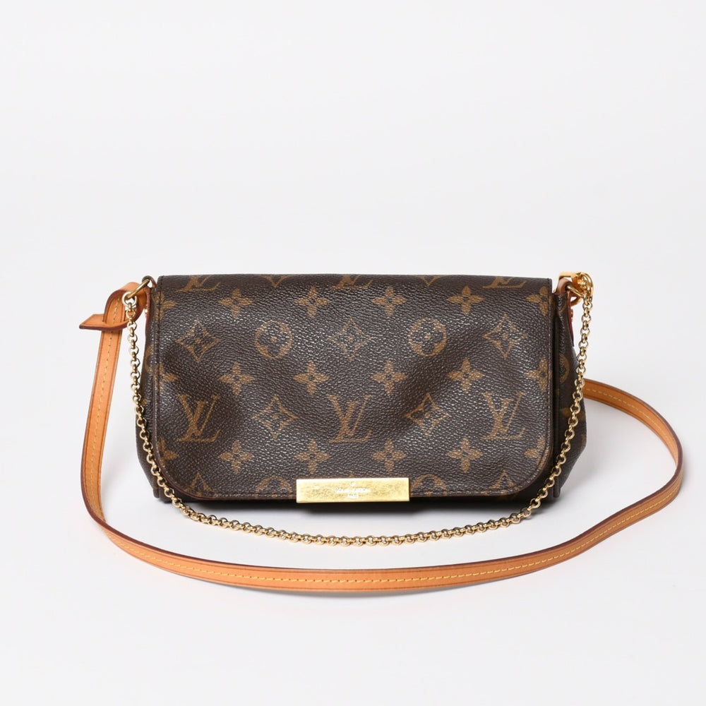 Very Good Condition LOUIS VUITTON Favorite PM Shoulder Bag M40717 Monogram Brown Gold Hardware Used 4a003938