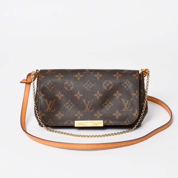 Very Good Condition LOUIS VUITTON Favorite PM Shoulder Bag M40717 Monogram Brown Gold Hardware Used 4a003938