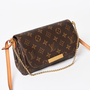Very Good Condition LOUIS VUITTON Favorite PM Shoulder Bag M40717 Monogram Brown Gold Hardware Used 4a003938