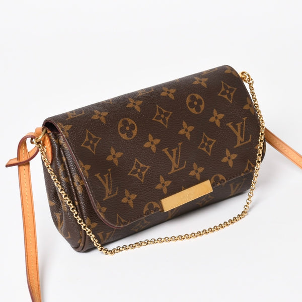 Very Good Condition LOUIS VUITTON Favorite PM Shoulder Bag M40717 Monogram Brown Gold Hardware Used 4a003938