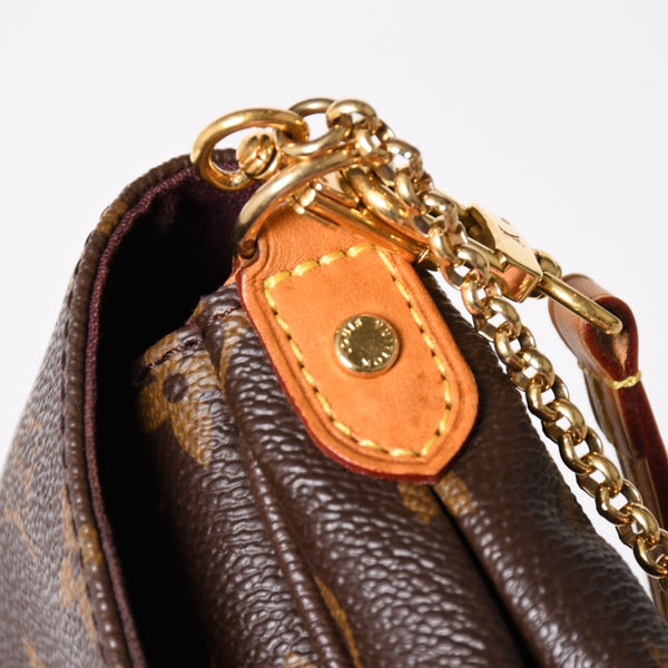 Very Good Condition LOUIS VUITTON Favorite PM Shoulder Bag M40717 Monogram Brown Gold Hardware Used 4a003938