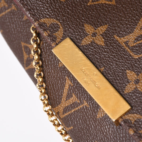 Very Good Condition LOUIS VUITTON Favorite PM Shoulder Bag M40717 Monogram Brown Gold Hardware Used 4a003938