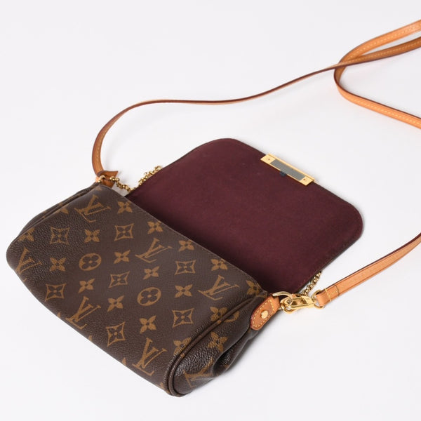 Very Good Condition LOUIS VUITTON Favorite PM Shoulder Bag M40717 Monogram Brown Gold Hardware Used 4a003938