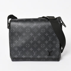 LOUIS VUITTON Shoulder Bag M44000 District NM Monogram Eclipse Black RFID Good Condition Used 4a003922