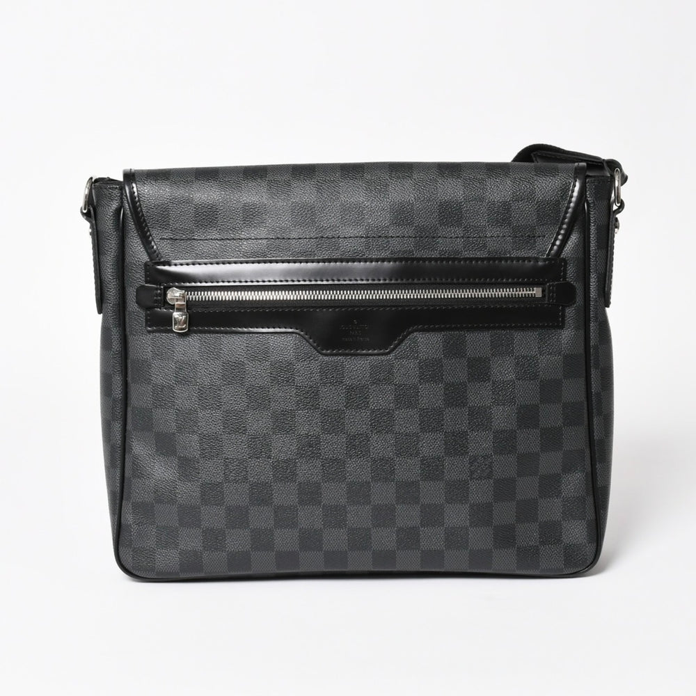 Very Good Condition LOUIS VUITTON Daniel MM Shoulder Bag N58029 Damier Graphite SP2101 Black Silver Hardware Used 4a003942