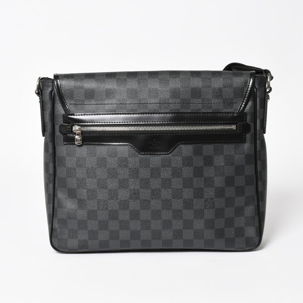 極美品 LOUIS VUITTON ルイヴィトン ダニエルMM ショルダーバッグ N58029 ダミエグラフィット SP2101 ブラック シルバー金具 中古 4a003942