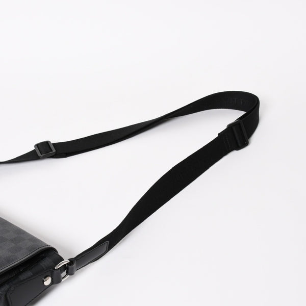 極美品 LOUIS VUITTON ルイヴィトン ダニエルMM ショルダーバッグ N58029 ダミエグラフィット SP2101 ブラック シルバー金具 中古 4a003942