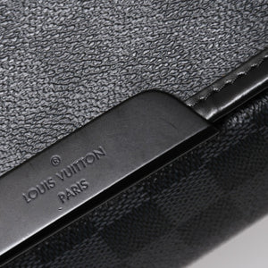 極美品 LOUIS VUITTON ルイヴィトン ダニエルMM ショルダーバッグ N58029 ダミエグラフィット SP2101 ブラック シルバー金具 中古 4a003942