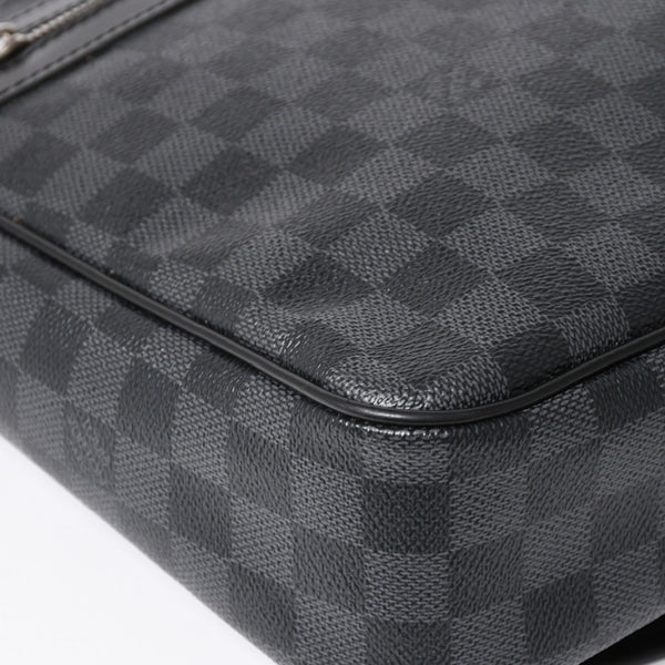 極美品 LOUIS VUITTON ルイヴィトン ダニエルMM ショルダーバッグ N58029 ダミエグラフィット SP2101 ブラック シルバー金具 中古 4a003942