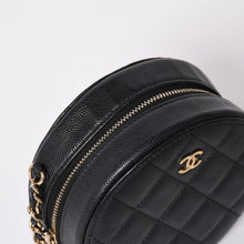 画像をギャラリービューアに読み込む, 極美品 CHANEL シャネル ラウンド チェーンショルダーバッグ AP0245 30番台 ココマーク キャビアスキン ブラック 中古 4a003968