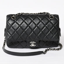 画像をギャラリービューアに読み込む, 極美品 CHANEL シャネル Sフラップ Wチェーンショルダーバッグ 21番台 ココマーク ラムスキン ブラック シルバー金具 中古 4a003966