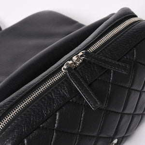 Very Good Condition CHANEL S Flap W Chain Shoulder Bag No. 21 Coco Mark Lambskin Black Silver Hardware Used 4a003966