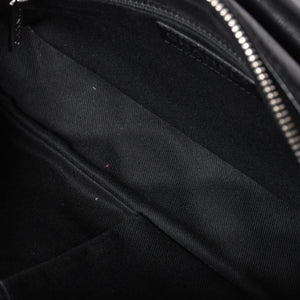 Very Good Condition CHANEL S Flap W Chain Shoulder Bag No. 21 Coco Mark Lambskin Black Silver Hardware Used 4a003966