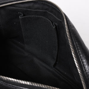 Very Good Condition CHANEL S Flap W Chain Shoulder Bag No. 21 Coco Mark Lambskin Black Silver Hardware Used 4a003966