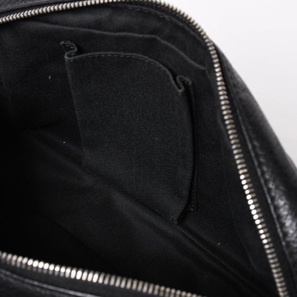 Very Good Condition CHANEL S Flap W Chain Shoulder Bag No. 21 Coco Mark Lambskin Black Silver Hardware Used 4a003966