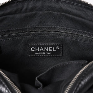 Very Good Condition CHANEL S Flap W Chain Shoulder Bag No. 21 Coco Mark Lambskin Black Silver Hardware Used 4a003966